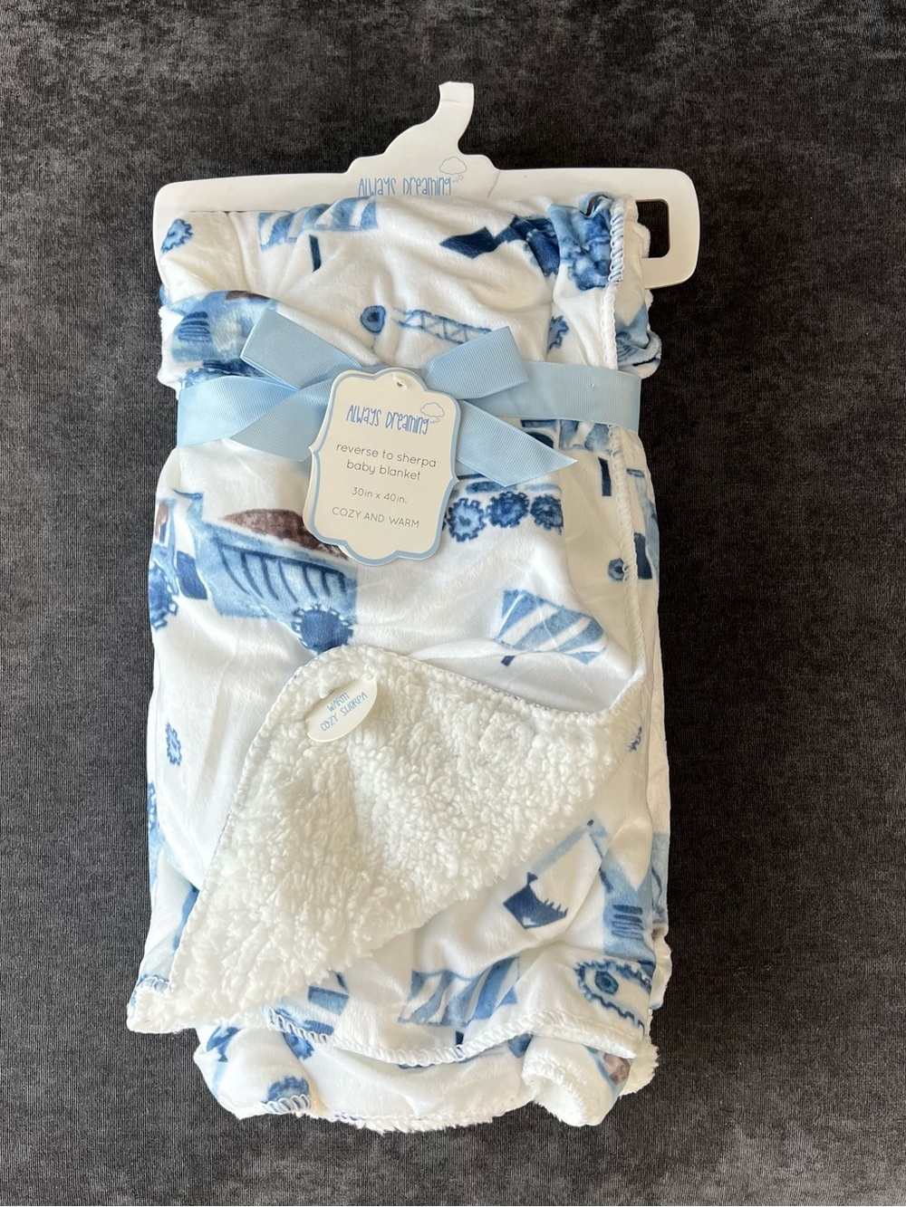 NWT Always Dreaming Construction Truck Baby Blanket